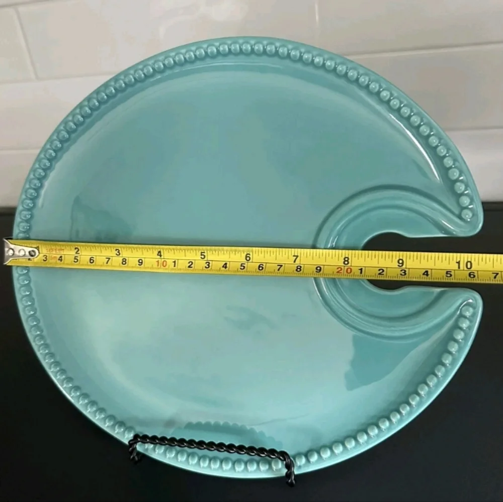 Princess House Vintage Elegant Party Plates Set Of 4 In Teal Turquoise - Picture 3 of 5